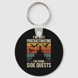 Im Not Procrastinating Im Doing Side Quests Retro Key Ring
