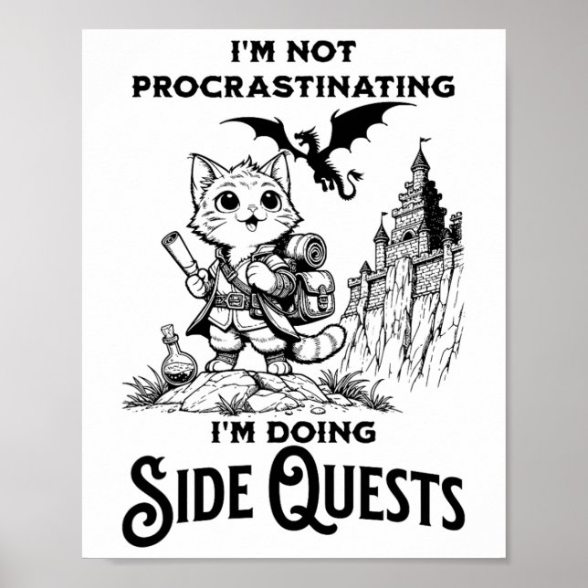 I'm Not Procrastinating I'm Doing Side Quests Rpg  Poster (Front)