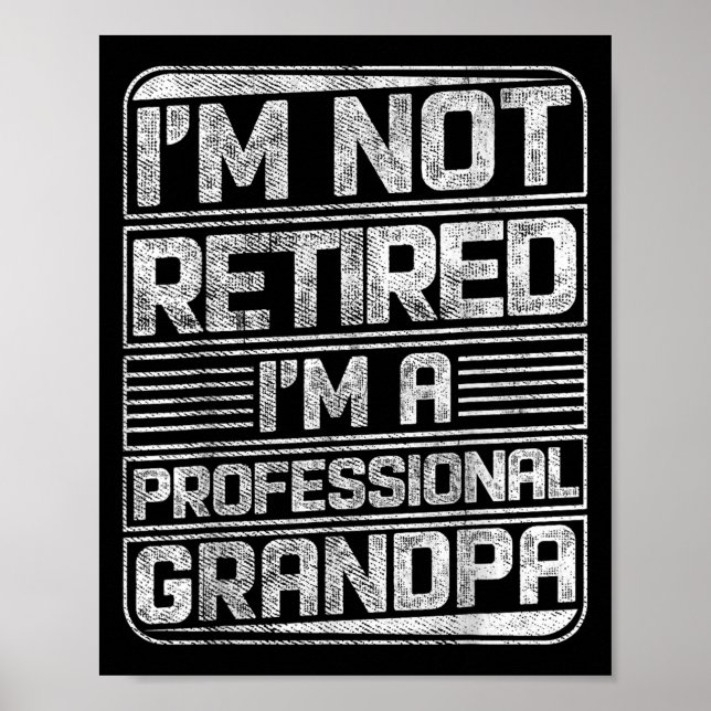 I'm Not Retired I'm A Professional Grandad Funny S Poster (Front)