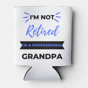 I'm Not Retired I'm A Professional Grandpa black Can Cooler