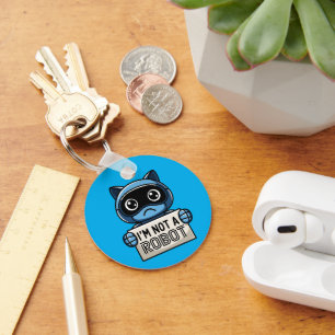 I'm not robot cat key ring