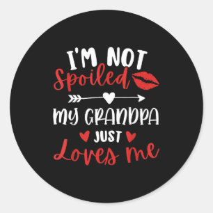 I'm Not Siled My Grandpa Loves Me Family Reunion M Classic Round Sticker