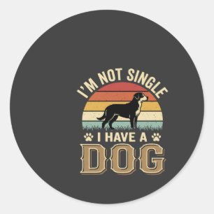 Im Not Single Dog Lover Vintage Classic Round Sticker