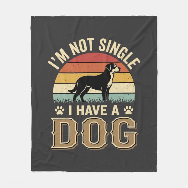 Im Not Single Dog Lover Vintage Fleece Blanket (Front)