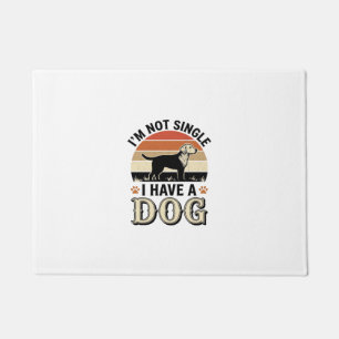 I'm Not Single I Have a Dog Vintage Shirt Design_1 Doormat