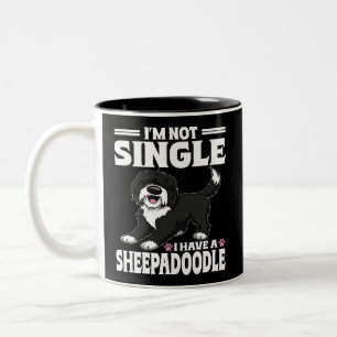 I'm Not Single I Have A Sheepadoodle Puppy Lover Two-Tone Coffee Mug