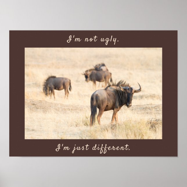 I'm not ugly wildebeest photo with text poster (Front)