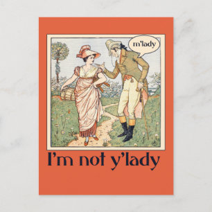 I'm not y'lady postcard