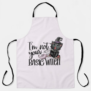 I'm Not Your Basic Witch Witch Black Cat Apron