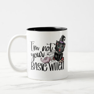 I'm Not Your Basic Witch Witch Black Cat Two-Tone Coffee Mug