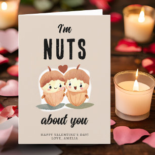 I'm Nuts about you Funny Cute Valentine's Day  Holiday Card