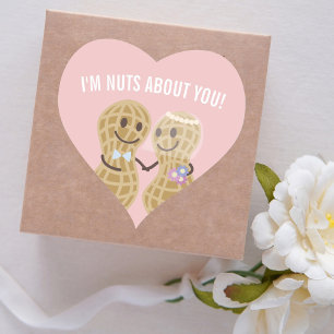 I'm Nuts About You Funny Love Quotes Heart Sticker