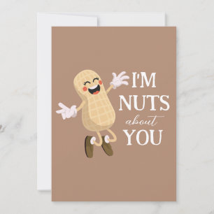 i'm nuts about you Love pun Anniversary Humour Holiday Card