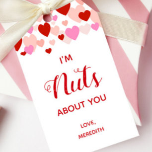 I'm Nuts About You Valentine's Day Gift Tag Label