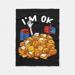 I'm Ok Funny Stal Worker Fleece Blanket