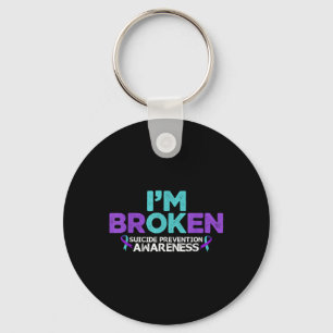 Im Ok Im Broken Suicide Prevention Awareness Semic Key Ring