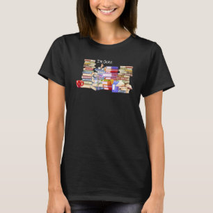I'm Ok Reader Bookworm With Stacks Bookaholic Read T-Shirt