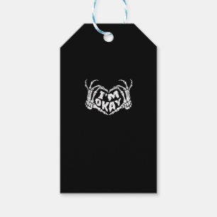 I'm Okay Funny Halloween Costume Skeleton Hands He Gift Tags