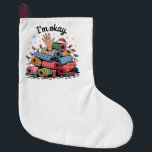 I'm Okay Funny Quilting Christmas Lovers Large Christmas Stocking<br><div class="desc">Im Oky Quilt,  Quilting Humour Christmas,  Quilter Inside Joke,  Festive Sewing Meme,  Crafty Holiday Shirt,  Funny Quilt Block,  OKY Quilt Lover,  Cosy Christmas Craft,  Quilting Community Gift,  Holiday Maker Humour</div>