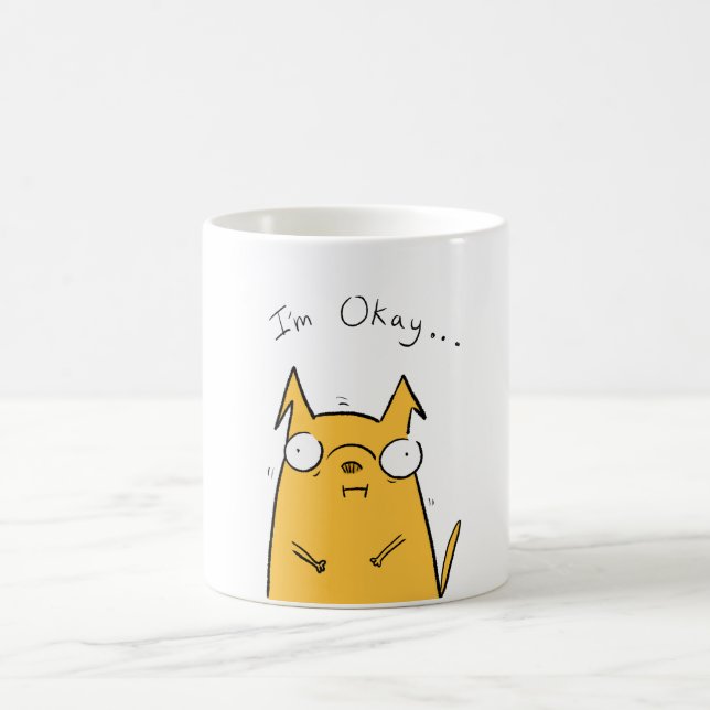 I'm okay.... Sticker Coffee Mug (Center)