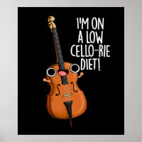 I'm On A Low Cello-rie Diet Cello Pun Dark BG