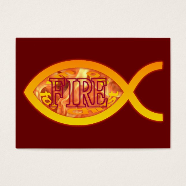 I'm on FIRE for Christ - Christian Fish Tract Card (Front)
