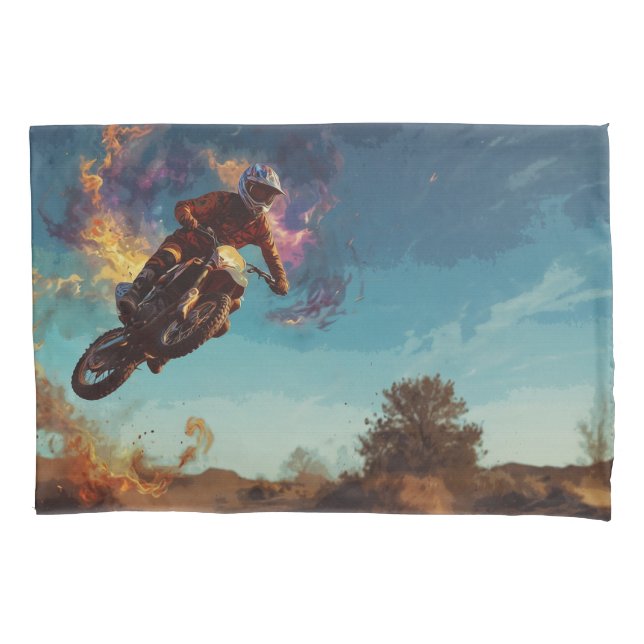 I'm On Fire - Motocross Rider Pillowcase (Front)