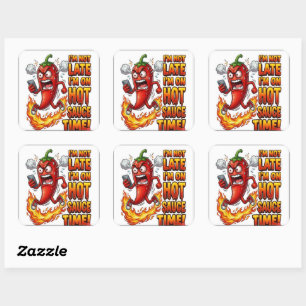 I'm On Hot Sauce Time Funny Sticker Spicy Chilli