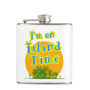 I'm on Island Time Hip Flask