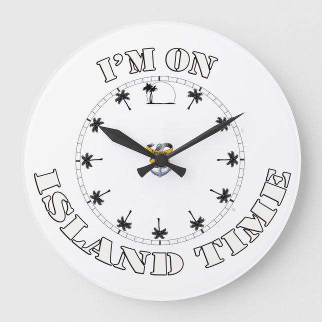 I'm on Island Time wall clock (Front)