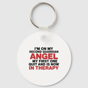 I'm On My Second Guardian Angel Funny Therapy Ment Key Ring
