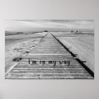 I'm on my way to the beach black and white photo