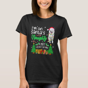 I'm On Santa's Naughty Cute American Eskimo Dog X T-Shirt