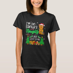 I'm On Santa's Naughty Cute Yorkshire Terrier Dog  T-Shirt