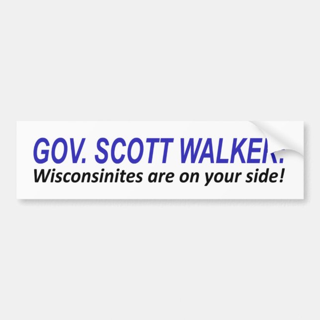I'm on Scott Walker's Side Bumper Sticker (Front)