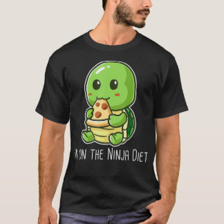 Im On The Ninja Diet Funny Turtle Eating Pizza T-Shirt