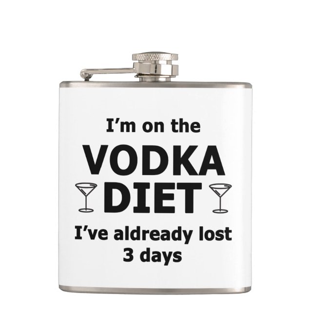 I'm On The Vodka Diet Hip Flask (Front)