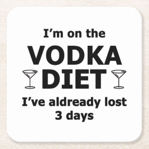 I'm On The Vodka Diet Square Paper Coaster