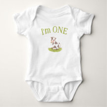 I'm one baby cow bodysuit birthday