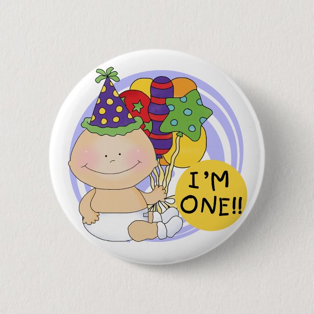 I'm ONE Birthday Tshirts and Gifts 6 Cm Round Badge (Front)