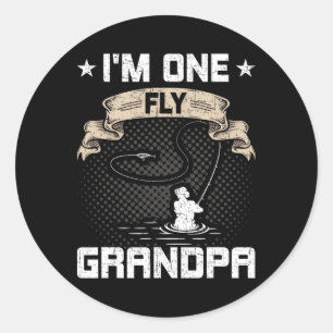 I'm One Fly Grandpa Fly Fishing Grandpa  Classic Round Sticker