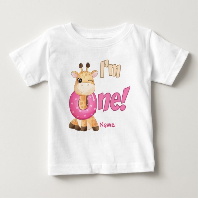 I'm One Giraffe Baby T-Shirt (Front)