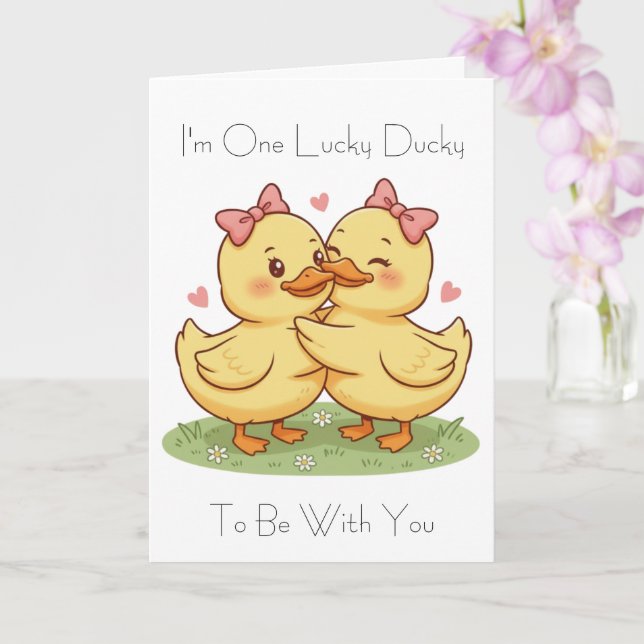I'm One Lucky Ducky Valentine's Day Card (Orchid)