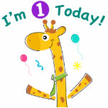 I'm One Today - Giraffe Design Standing Photo Sculpture<br><div class="desc">Baby's 1st birthday clothes,  gifts and party decorations with picture of a giraffe that reads,  I'm 1 today.</div>