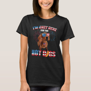 Im Only Here For The Hot Dogs American Dachshund J T-Shirt