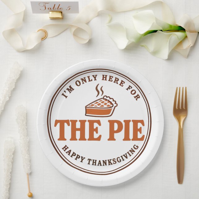 I'm Only Here For The Pie Paper Plate (Wedding)