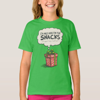I'm Only Here For The Snacks, Grinch Mode Xmas T-Shirt