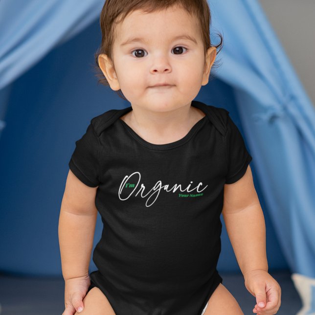 I'm Organic | Minimal Handwritten Ink Script Baby Bodysuit (Creator Uploaded)