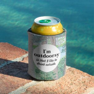 I'm Outdoorsy Lake & Woods Coloured Pencil Drawing Can Cooler