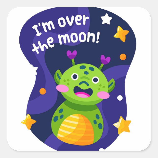 i'm over the moon Sticker (Front)